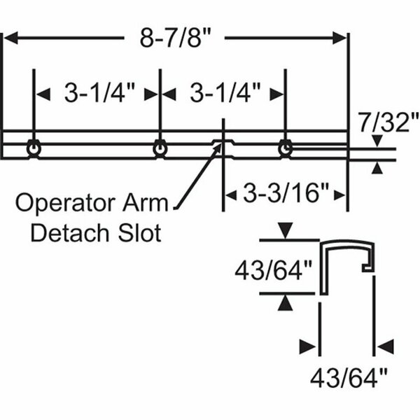 Strybuc TRACK F/SINGLE ARM OPERATOR 38-65